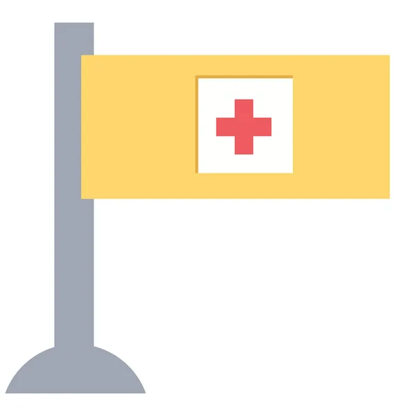 Krankenhaus Flagge Farbe Isoliert Vektor Symbol Vollständig Editierbar — Stockvektor