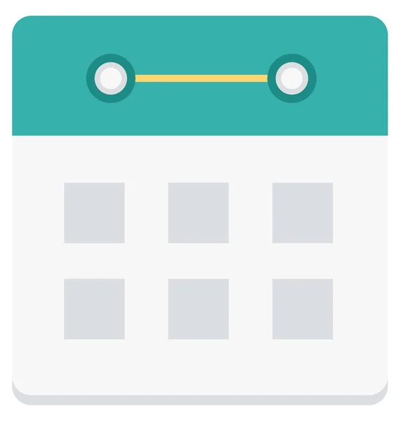 Color Del Calendario Icono Vectorial Aislado Totalmente Editable — Vector de stock