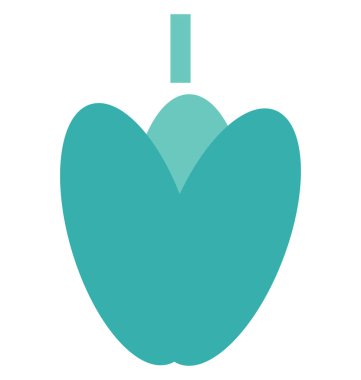 Dolmalık biber renk izole vektör simgesi tamamen düzenlenebilir