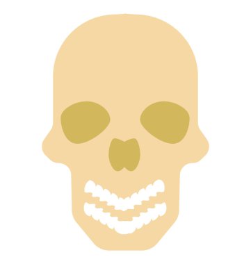 Kafatası renk izole vektör simgesi tamamen düzenlenebilir