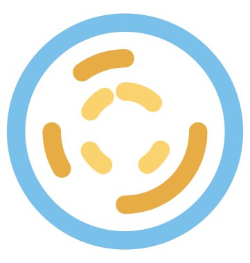 Bakteri izole vektör simge tamamen düzenlenebilir renk