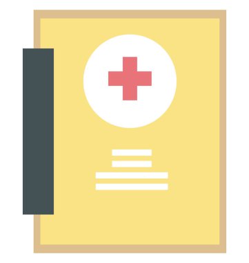 Tıbbi kitap renk izole vektör simgesi tamamen düzenlenebilir