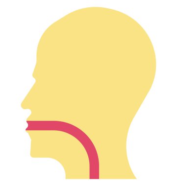 Yemek borusu renk izole vektör simgesi tamamen düzenlenebilir