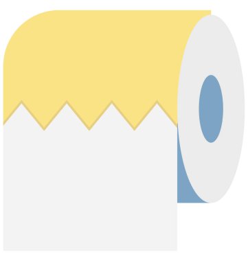 Doku Roll renk izole vektör simgesi tamamen düzenlenebilir 