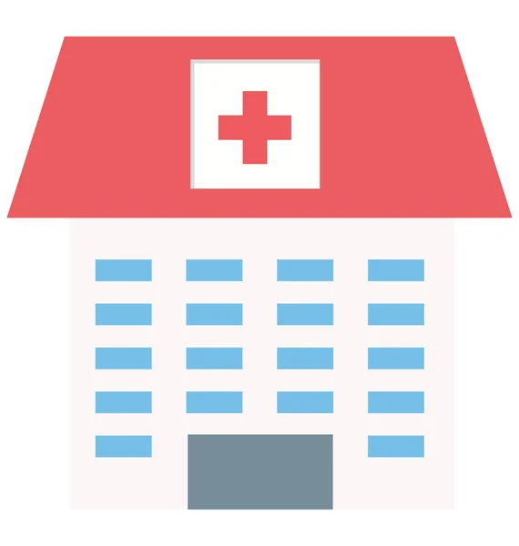 Color Del Hospital Icono Vectorial Aislado Totalmente Editable — Vector de stock