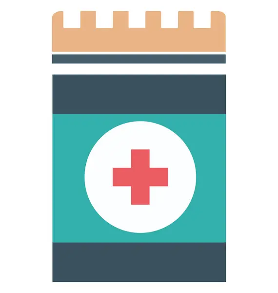 Medicine Jar Color Isolated Vector Icon Fully Editable — Stock Vector