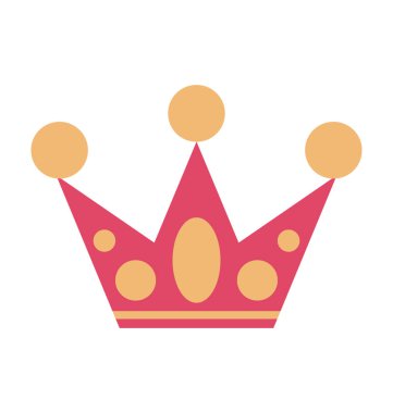 Tamamen düzenlenebilir vektör çizim renk simgesi renkli taç 