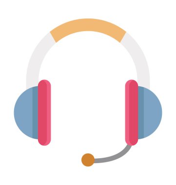 Kulaklık vektör çizim renkli simge tamamen düzenlenebilir 