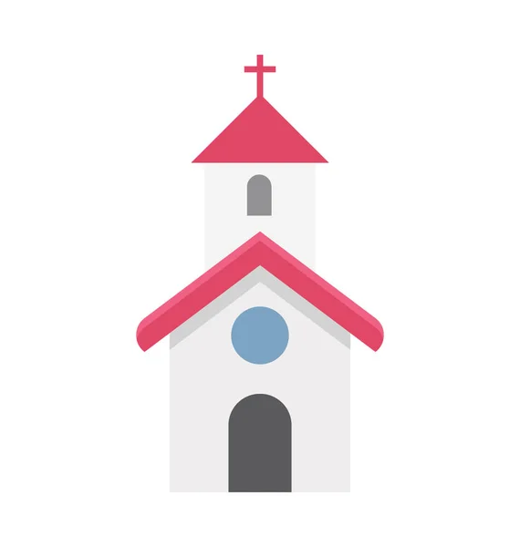 Chiesa Vettoriale Illustrazione Icona Colori Completamente Modificabile — Vettoriale Stock