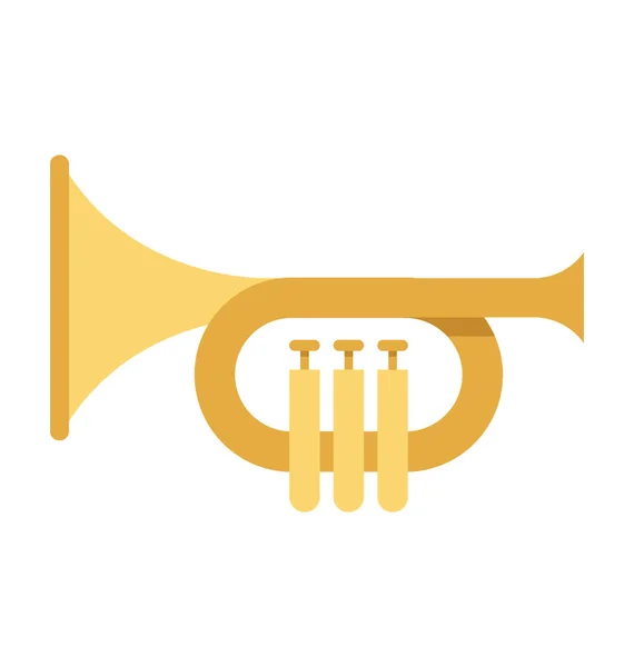 Trumpet Векторні Ілюстрації Кольорова Піктограма Повністю Відредаговано — стоковий вектор