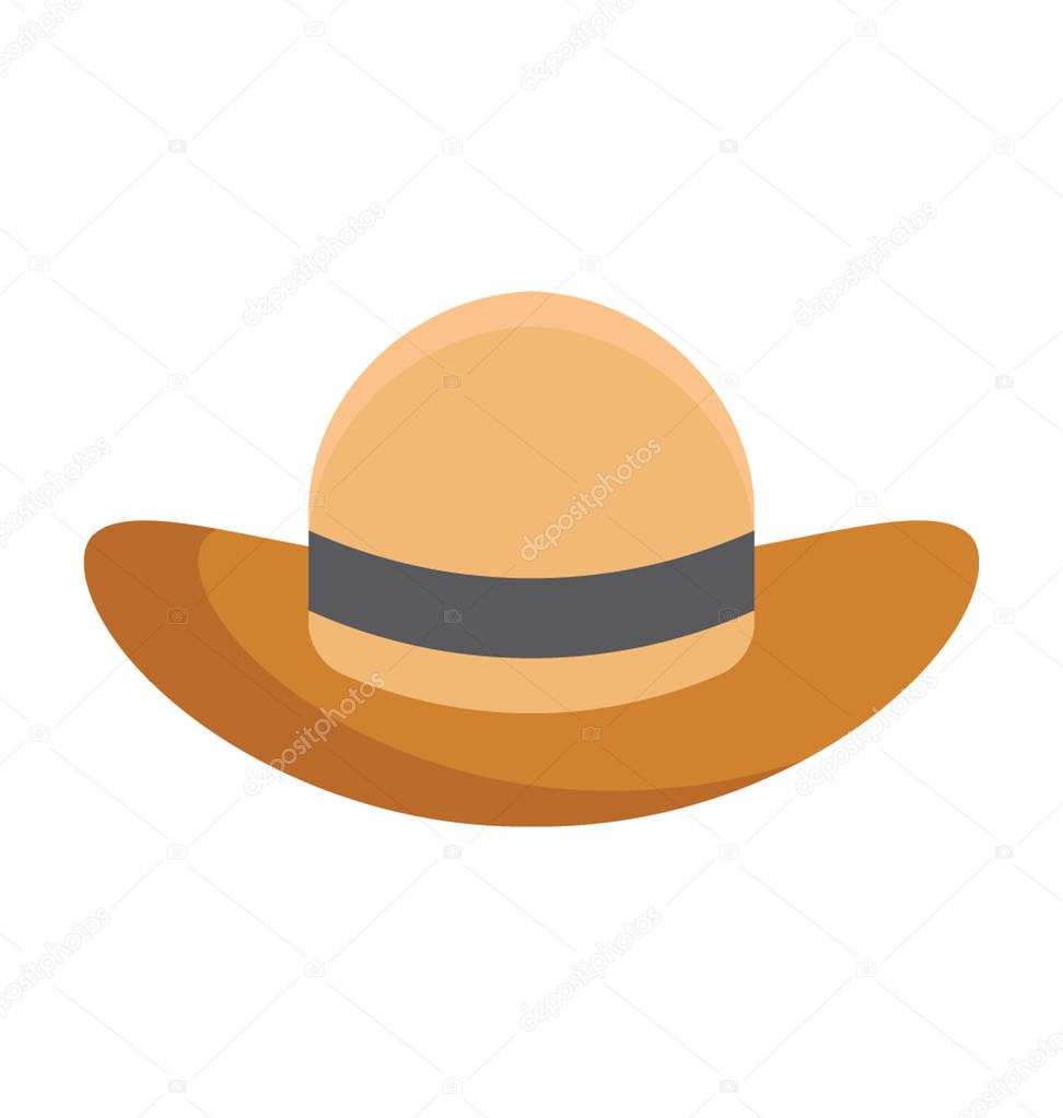 Summer Hat Vector illustration Color Icon fully Editable  
