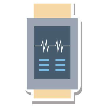 Kalp atışı izle renk izole vektör simgesi tamamen düzenlenebilir