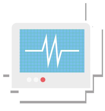 EKG monitör renk renk izole tamamen düzenlenebilir vektör simge