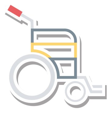 Tekerlekli sandalye renk izole vektör simgesi tamamen düzenlenebilir