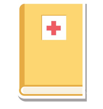 Tıbbi kitap renk izole vektör simgesi tamamen düzenlenebilir