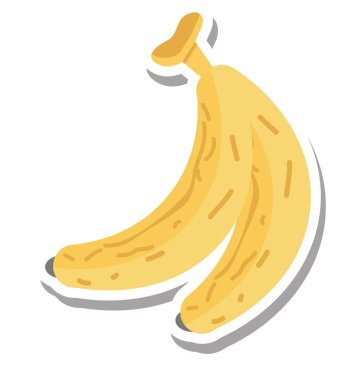 Muz renk renk izole vektör simgesi tamamen düzenlenebilir