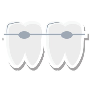  Diş teli renk izole vektör simgesi tamamen düzenlenebilir