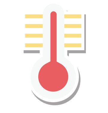 Termometre renk renk izole vektör simgesi tamamen düzenlenebilir