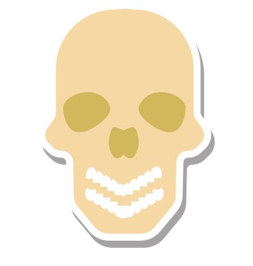 Kafatası renk izole vektör simgesi tamamen düzenlenebilir