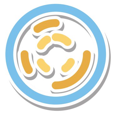 Bakteri izole vektör simge tamamen düzenlenebilir renk