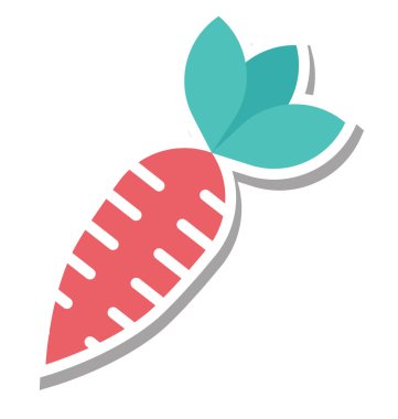 Havuç renk renk izole vektör simgesi tamamen düzenlenebilir