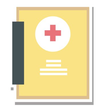 Tıbbi kitap renk izole vektör simgesi tamamen düzenlenebilir