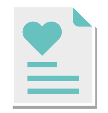 Kalp rapor renk izole vektör simgesi tamamen düzenlenebilir