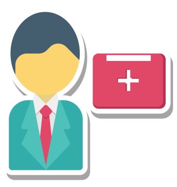 Doktor seti renk izole vektör simgesi tamamen düzenlenebilir ile