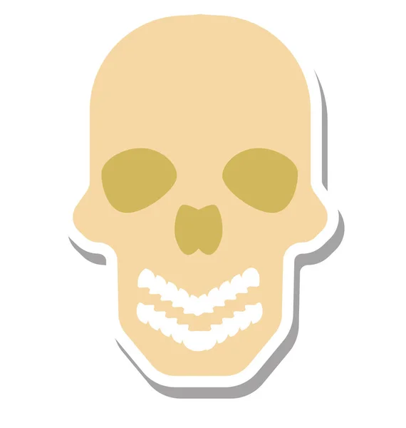 Color Del Cráneo Icono Vectorial Aislado Totalmente Editable — Vector de stock