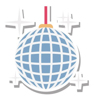 Tamamen düzenlenebilir vektör çizim renk simgesi renkli Noel dekorasyon 