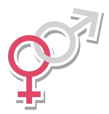 Sembolleri vektör çizim renk simgesi cinsiyet tamamen düzenlenebilir 