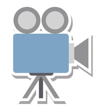 Video kamera vektör çizim renkli simge tamamen düzenlenebilir 