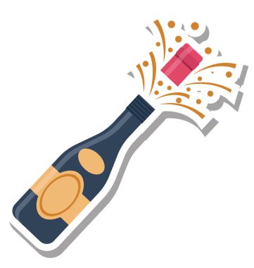 Şampanya vektör çizim renkli simge tamamen düzenlenebilir  