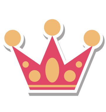 Tamamen düzenlenebilir vektör çizim renk simgesi renkli taç 