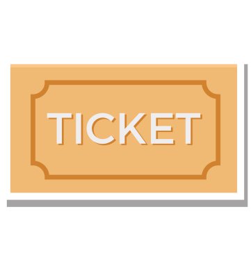 Bilet vektör çizim renkli simge tamamen düzenlenebilir 