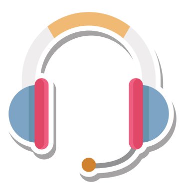 Kulaklık vektör çizim renkli simge tamamen düzenlenebilir 