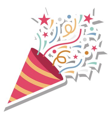 Tamamen düzenlenebilir vektör çizim renk simgesi renkli havai fişek 