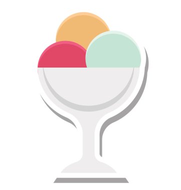 Dondurma vektör çizim renkli simge tamamen düzenlenebilir 