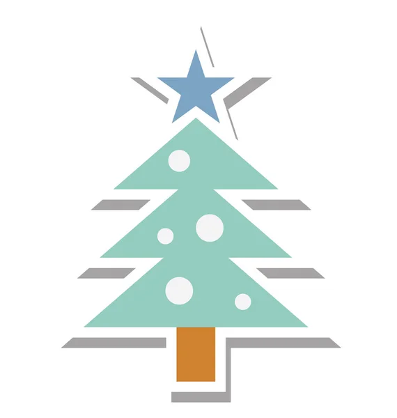 Arbre Noël Illustration Vectorielle Colorée Icône Couleur Entièrement Modifiable — Image vectorielle