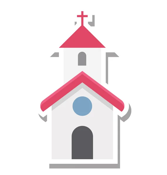 Iglesia Vector Ilustración Color Icono Totalmente Editable — Vector de stock