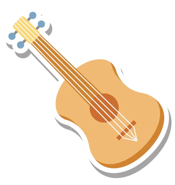 Kytara Vektorové Ilustrace Barevné Ikony Plně Upravitelné — Stockový vektor