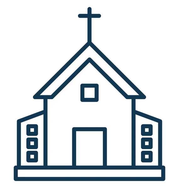 Edifício Igreja Isolado Isolado Vector Ícone Totalmente Editável Totalmente Editável —  Vetores de Stock