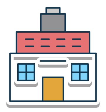 Bungalov vektör simge tamamen düzenlenebilir