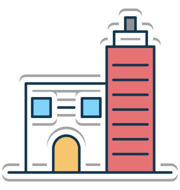 Ticari bina vektör simge tamamen düzenlenebilir tamamen düzenlenebilir