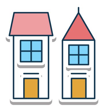 Otel binası vektör simge tamamen düzenlenebilir tamamen düzenlenebilir