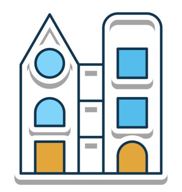 Tamamen düzenlenebilir vektör simgesi bina tamamen düzenlenebilir