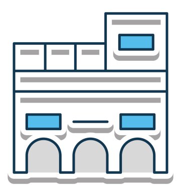 Nehir bina vektör simge tamamen düzenlenebilir tamamen düzenlenebilir