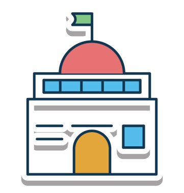 Enstitüsü Binası vektör simge tamamen düzenlenebilir