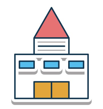 Shack veya Villa vektör simge tamamen düzenlenebilir