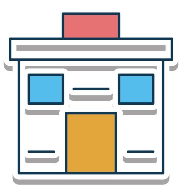 Shack veya Villa vektör simge tamamen düzenlenebilir